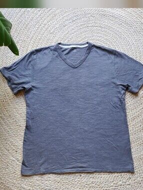 Muji V-Neck T-Shirt Men's Medium - Gray